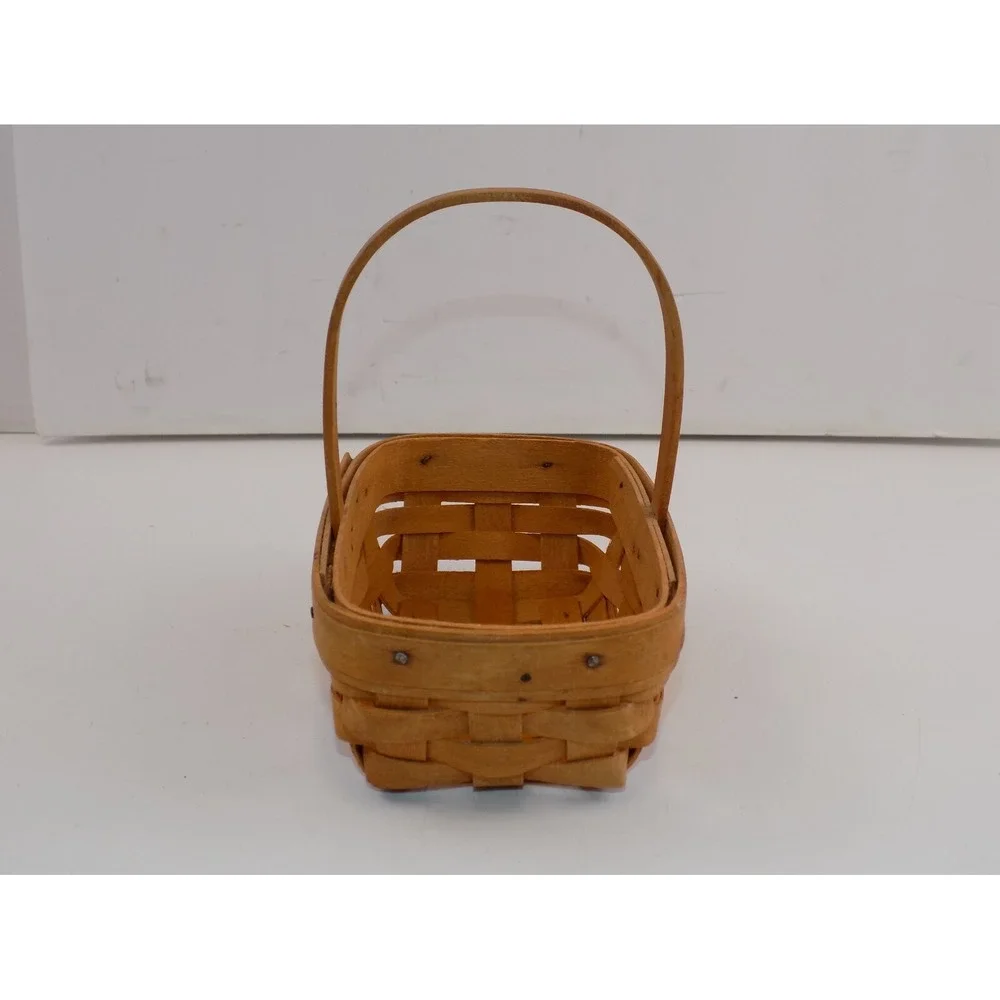 Parsley Booking Basket Woven Small Rectangle w/ Handle 1999 Longaberger Vintage